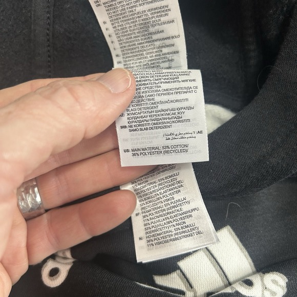 ADIDAS Hoodie‎ BLACK ALL OVER PRINT Hooded SWEATSHIRT Men's XL Streetwear - Picture 7 of 8